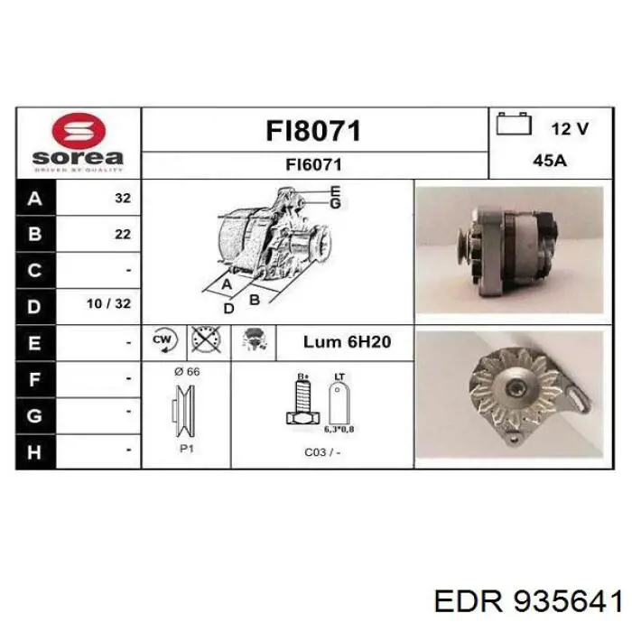 Генератор 935641 EDR