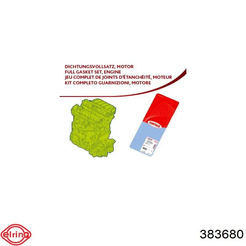 Комплект прокладок двигуна Corteco 430432P