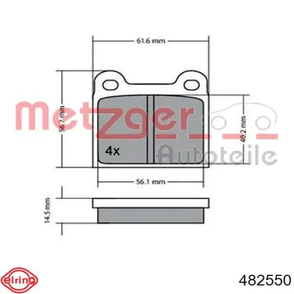  Elring 482550 ціна, від 2.72 USD