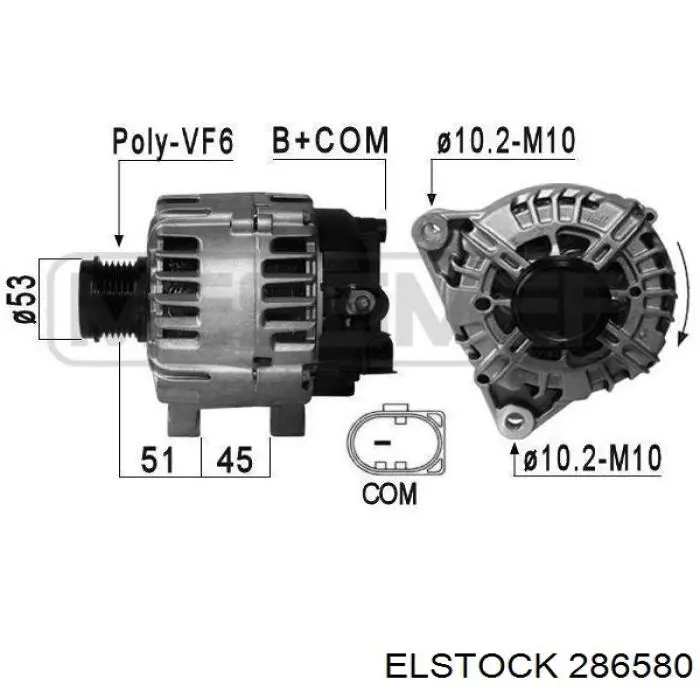 286580 Elstock генератор