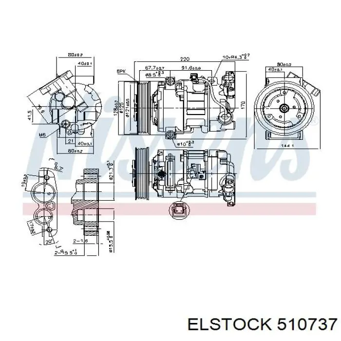 Компресор кондиціонера 510737 Elstock