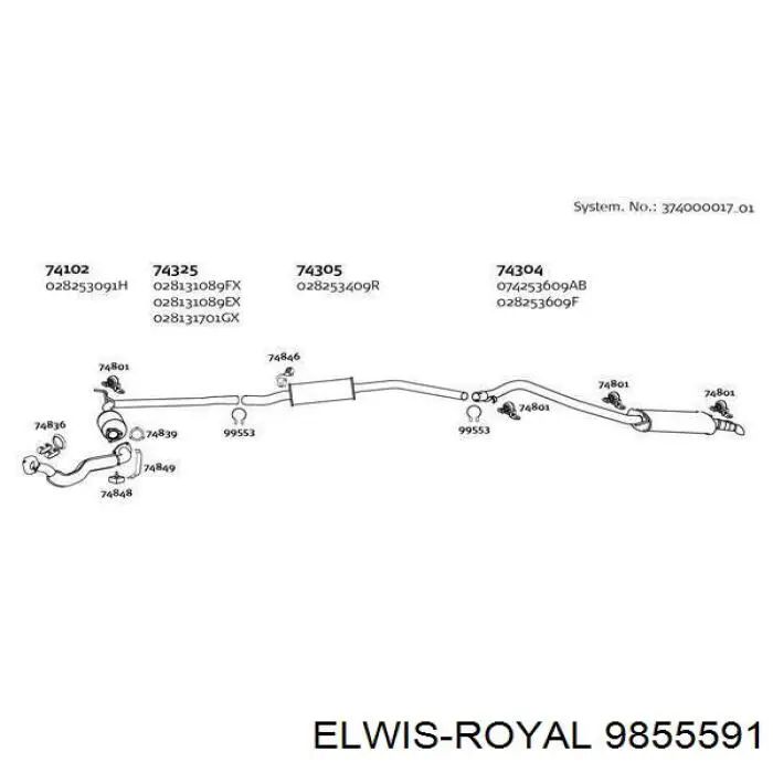 Комплект прокладок двигуна, верхній Elwis Royal 9855591 ціна, від 123.22 USD