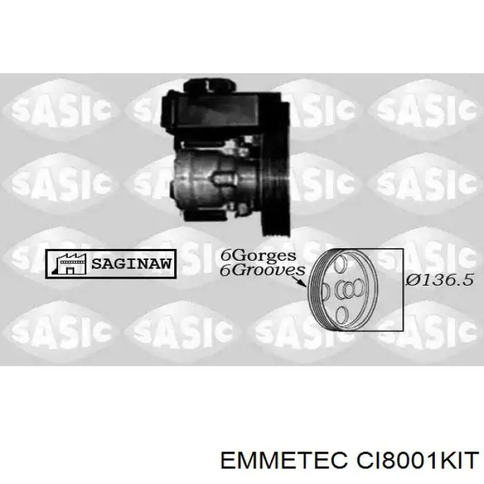 CI8001KIT Emmetec Ремкомплект насоса ГУР