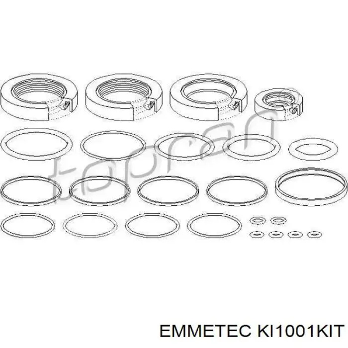 Ремкомплект рульової рейки KI1001KIT Emmetec