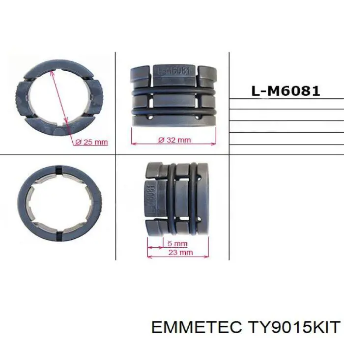 TY9015KIT Emmetec ремкомплект рульової рейки (механізму г/у, (комплект ущільнень))