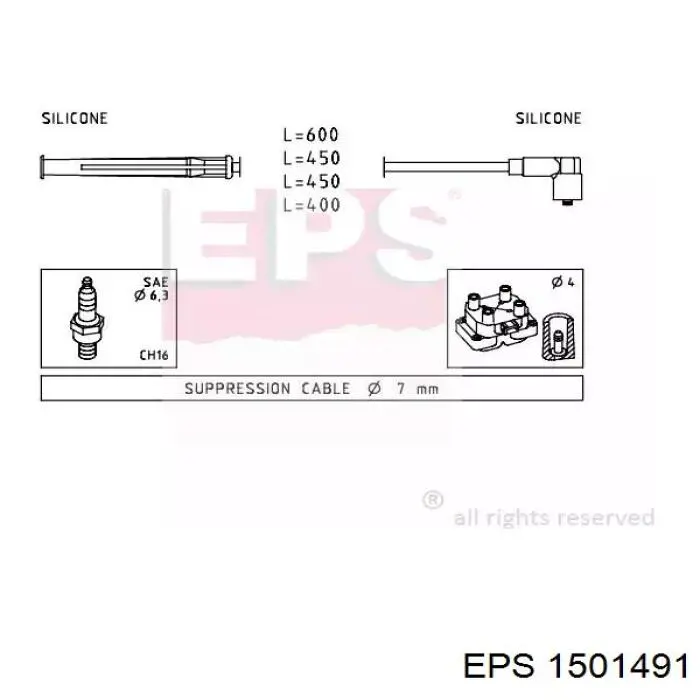1501491 EPS дріт високовольтні, комплект