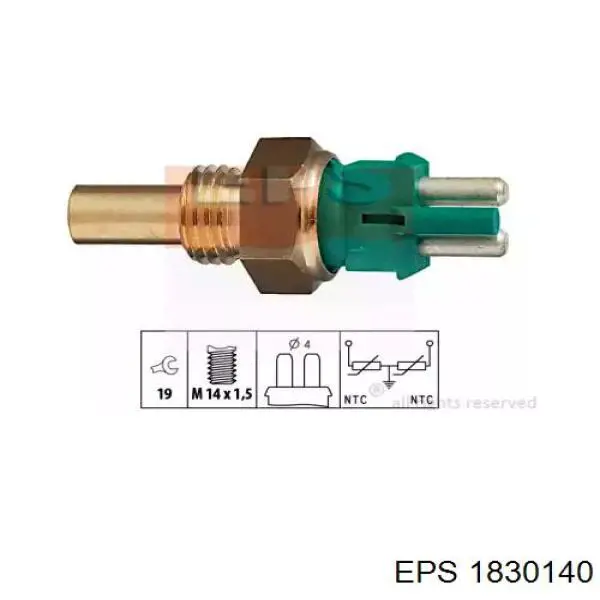 Термодатчик охолоджуючої рідини EPS 1830140 ціна, від 11.07 USD