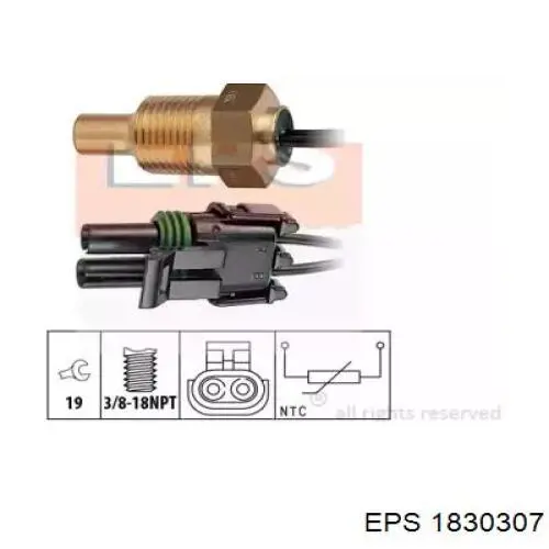 Термодатчик охолоджуючої рідини EPS 1830307 ціна, від 16.70 USD