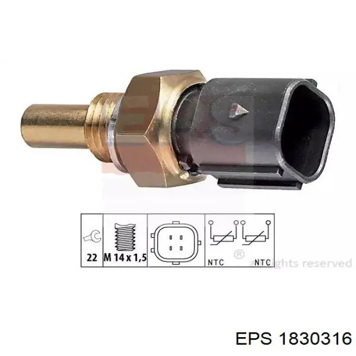 Термодатчик охолоджуючої рідини EPS 1830316 ціна, від 9.44 USD