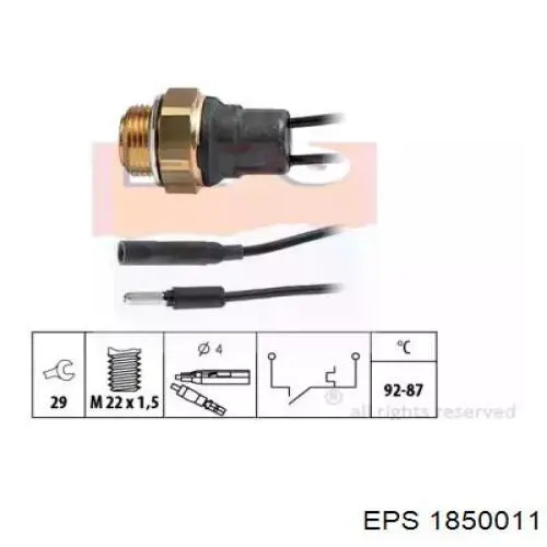 1850011 EPS термо-датчик включення вентилятора радіатора