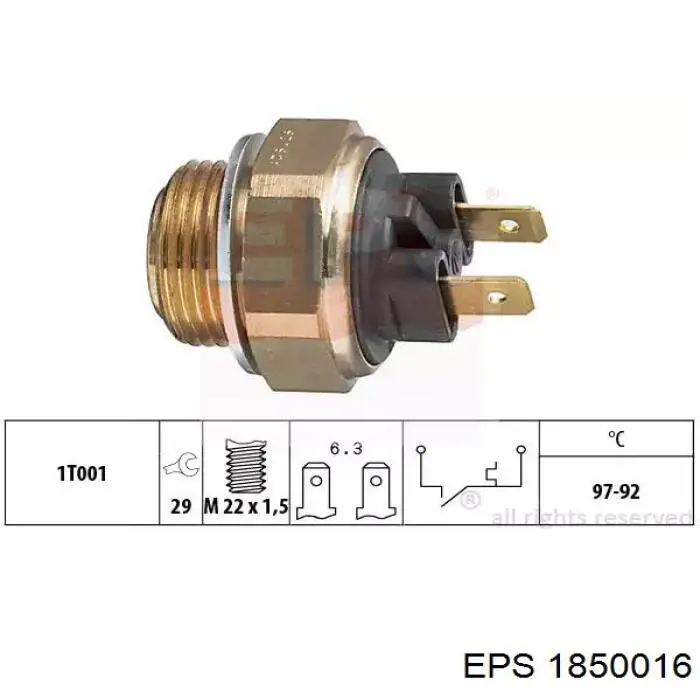 1850016 EPS термо-датчик включення вентилятора радіатора