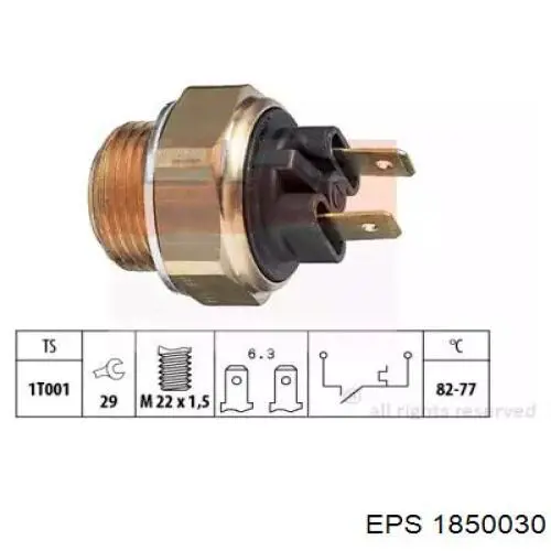 Термо-датчик включення вентилятора радіатора 1850030 EPS