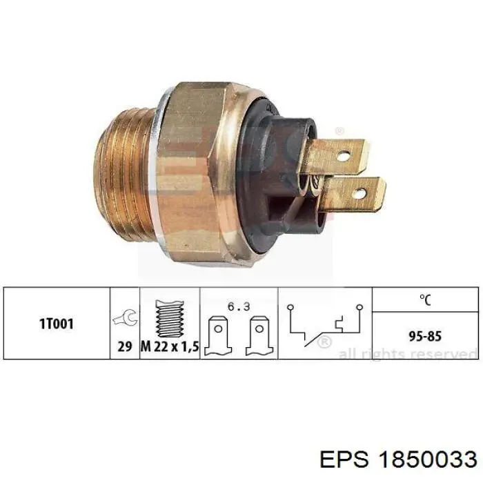 1850033 EPS термо-датчик включення вентилятора радіатора
