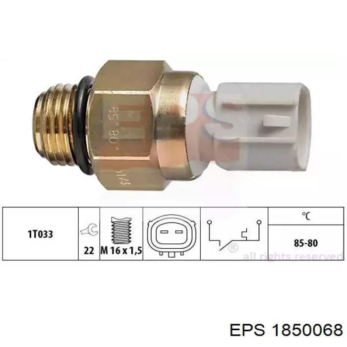 1850068 EPS термо-датчик включення вентилятора радіатора