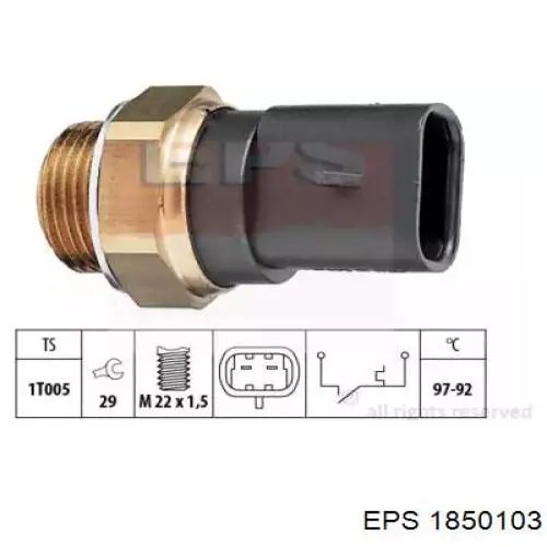 1850103 EPS термо-датчик включення вентилятора радіатора