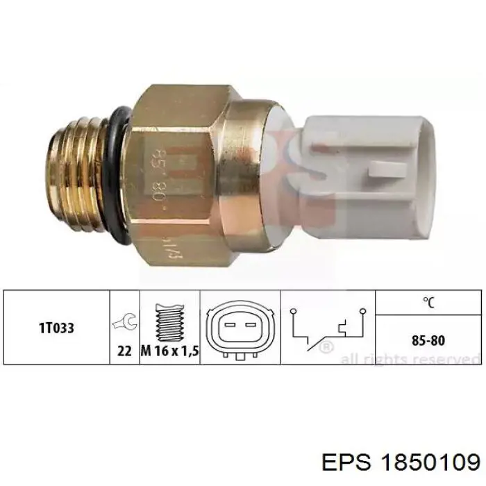 1850109 EPS термо-датчик включення вентилятора радіатора