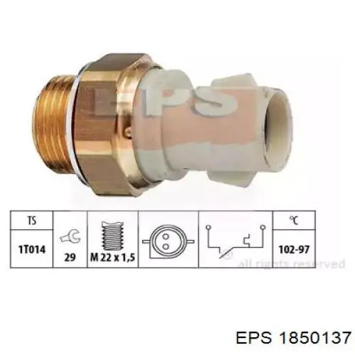 1850137 EPS термо-датчик включення вентилятора радіатора