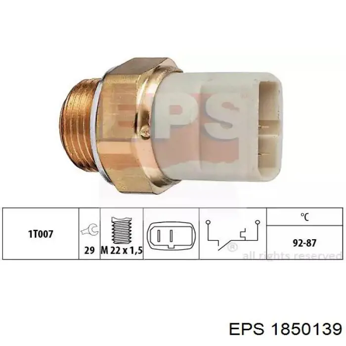1850139 EPS термо-датчик включення вентилятора радіатора