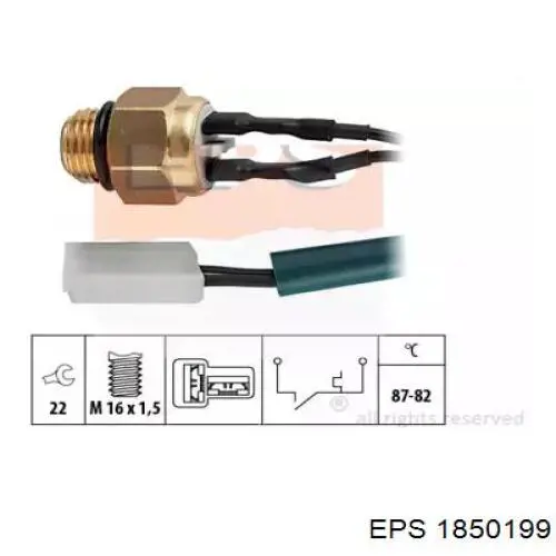 Датчик температури радіатора EPS 1850199 ціна, від 12.68 USD