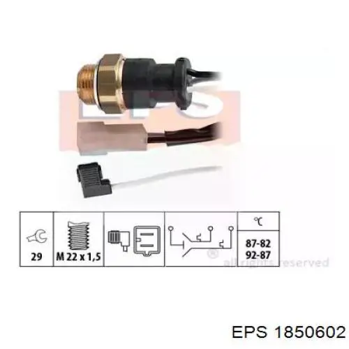 Датчик температури радіатора EPS 1850602 ціна, від 15.68 USD
