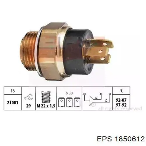 1850612 EPS термо-датчик включення вентилятора радіатора