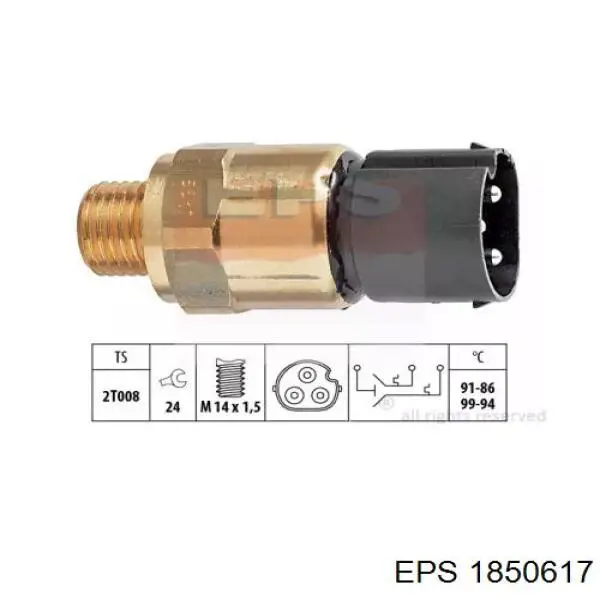 1850617 EPS термо-датчик включення вентилятора радіатора