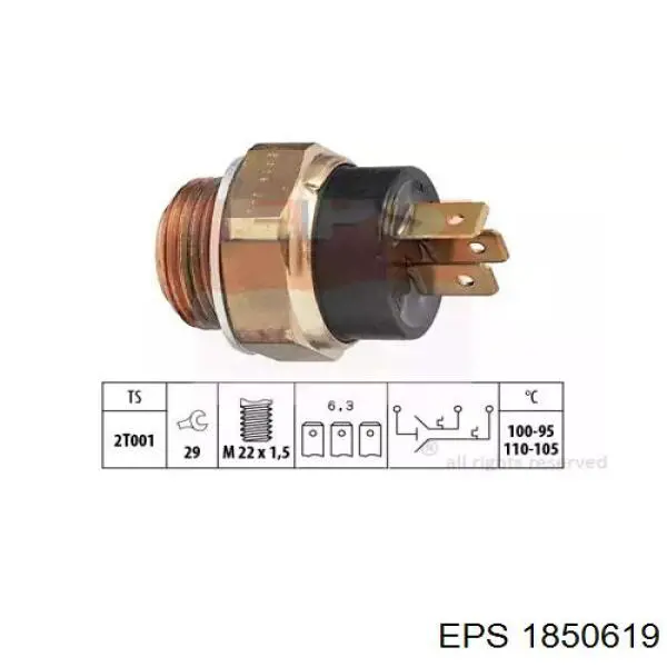 Датчик температури радіатора EPS 1850619 ціна, від 10.26 USD