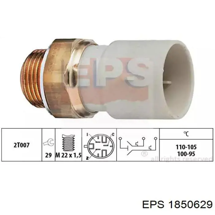 1850629 EPS термо-датчик включення вентилятора радіатора