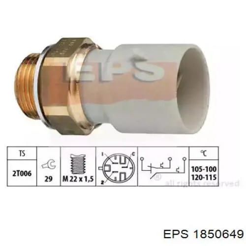 Термо-датчик включення вентилятора радіатора 1850649 EPS