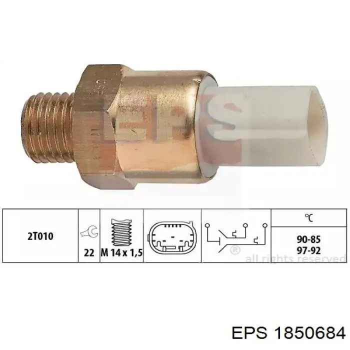 Датчик температури радіатора EPS 1850684 ціна, від 19.53 USD