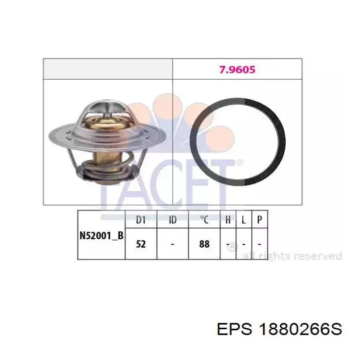 Автомобільний термостат EPS 1880266S ціна, від 8.58 USD