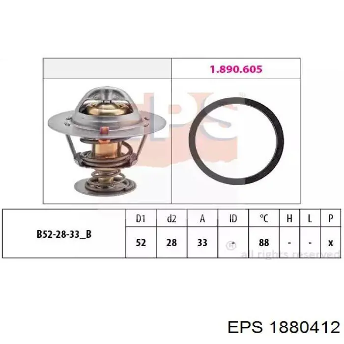 Автомобільний термостат EPS 1880412 ціна, від 11.29 USD