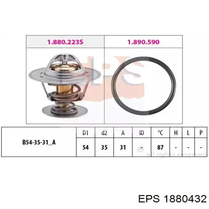 Автомобільний термостат EPS 1880432 ціна, від 9.48 USD