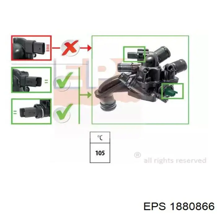 Автомобільний термостат EPS 1880866 ціна, від 55.99 USD