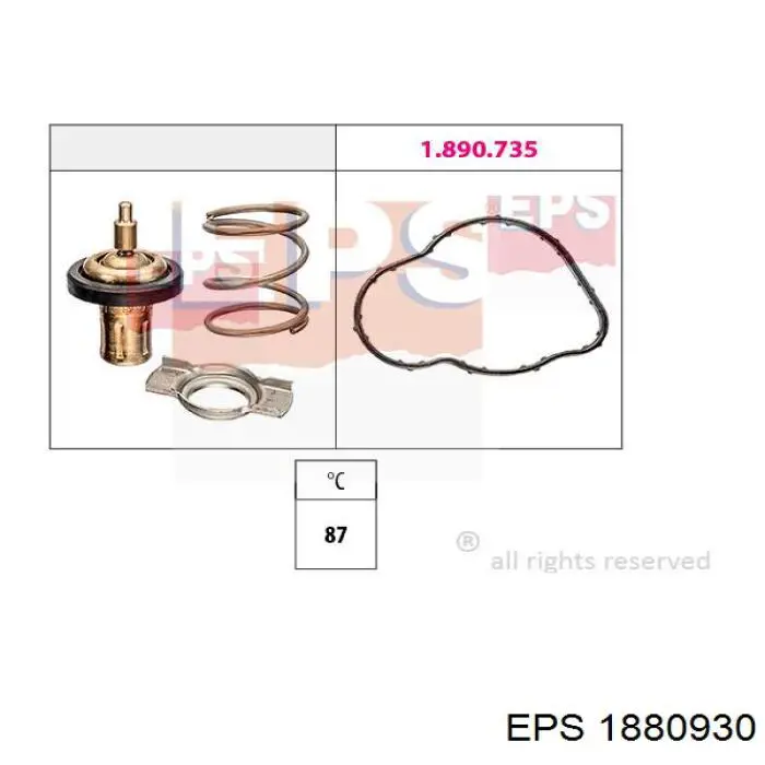 Автомобільний термостат EPS 1880930 ціна, від 16.66 USD