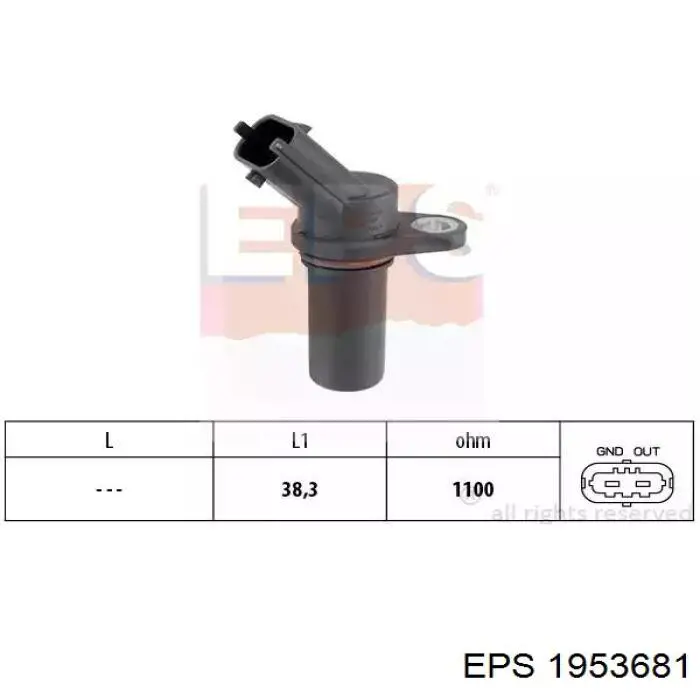 Датчик обертів колінвалу EPS 1953681 ціна, від 17.12 USD