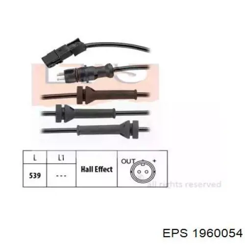 Датчик ABS передній EPS 1960054 ціна, від 20.50 USD