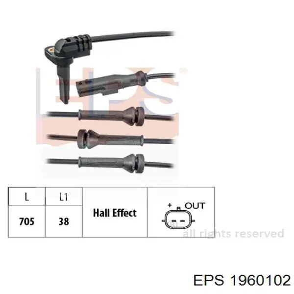 Датчик ABS передній EPS 1960102 ціна, від 14.18 USD