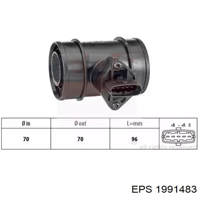 Датчик потоку (витрати) повітря, витратомір MAF - (Mass Airflow) 1991483 EPS
