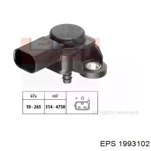 Датчик тиску наддуву (датчик нагнітання повітря в турбіну) 1993102 EPS