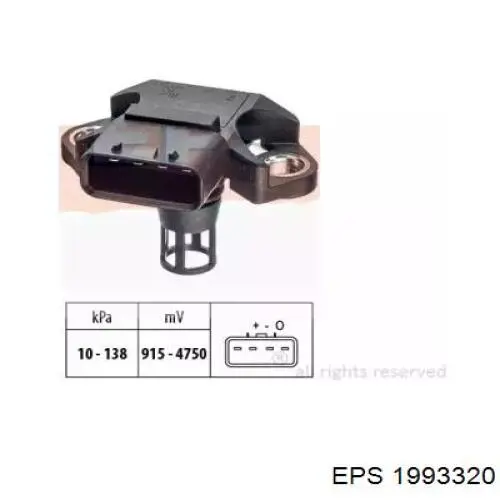 Датчик тиску наддуву (датчик нагнітання повітря в турбіну) 1993320 EPS