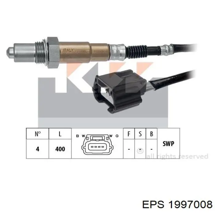 Лямбдазонд, датчик кисню до каталізатора EPS 1997008 ціна, від 38.77 USD