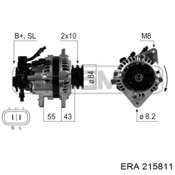 215811 ERA реле-регулятор генератора, (реле зарядки)