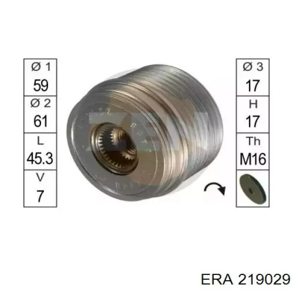 Шків генератора 219029 ERA