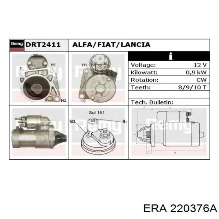 Стартер ERA 220376A ціна, від 78.93 USD