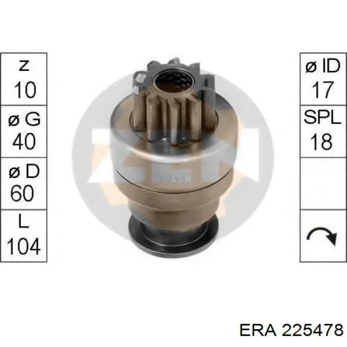 Купити 225478 ERA Бендикс стартера
