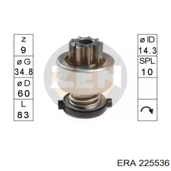 Купити ZN1157 ZEN Бендикс стартера