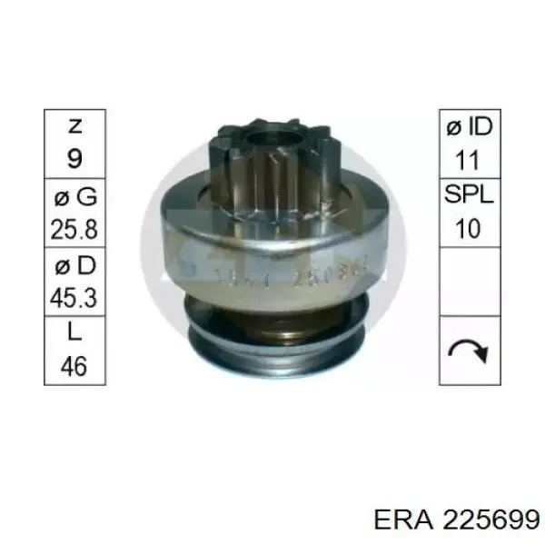 Купити 225699 ERA Бендикс стартера