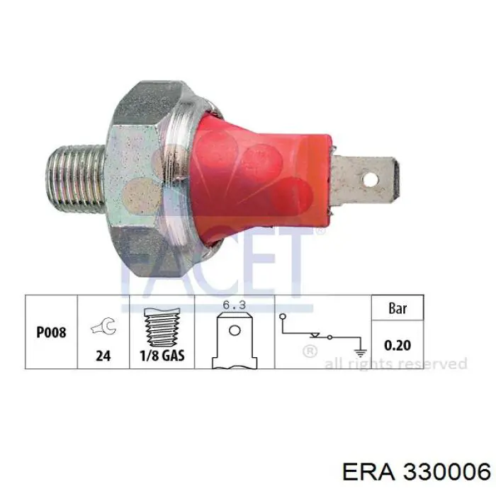 Купити 330006 ERA Датчик тиску масла