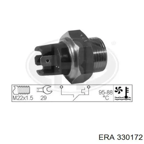 Термо-датчик включення вентилятора радіатора 330172 ERA